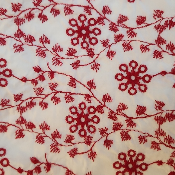 Francesca's Collections Jun & Ivy Red/White Embroidered Skirt Women's Size S - Picture 4 of 4